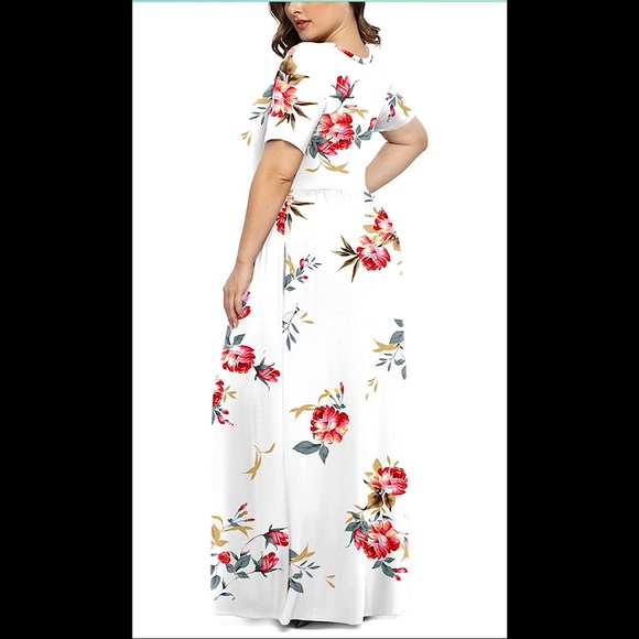 🆕 Plus Size Dresses Short Sleeve Maxi Dress XL-6XL with Pockets - Picture 2 of 3